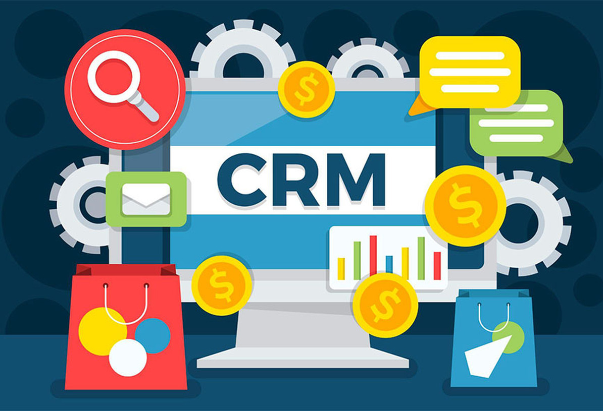 illustrasjon av digitalt CRM-system